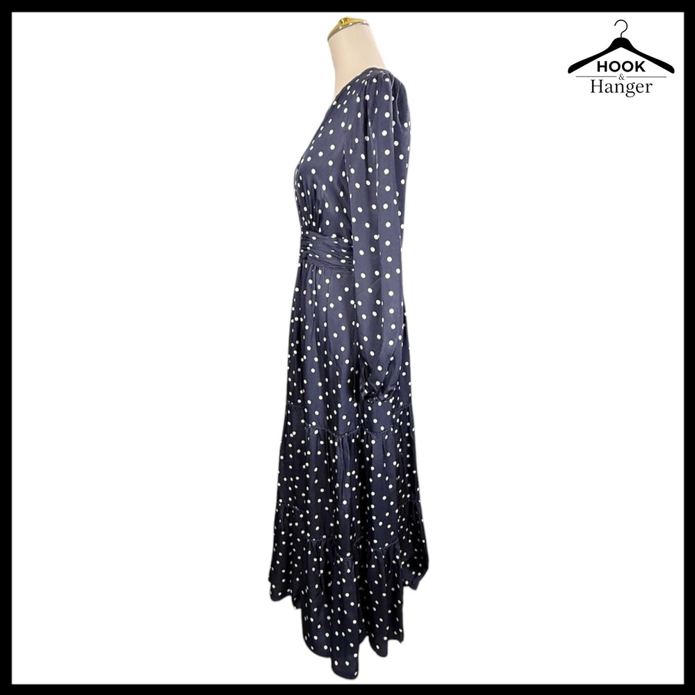 Boden‎ Pippa Navy White Polka Dot Maxi Dress 6 R Spring Wedding Guest Graduation - Picture 5 of 16